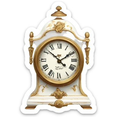 vintage clock bourdaux white sticker