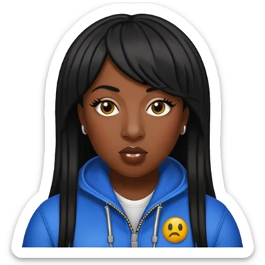 Missy Elliott with black hair sticker