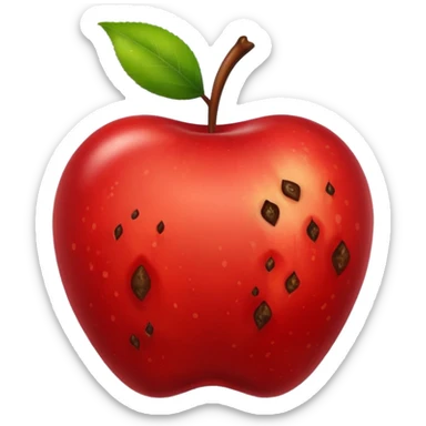  red apple with rotten spots  sticker