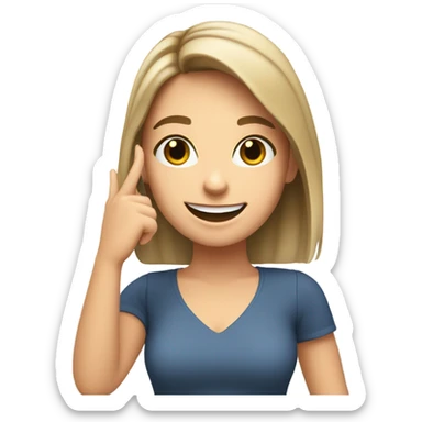 Brunette white Girl taking selfie with her phone sticker