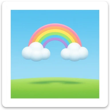 Rainbow Pastel Cloud cute(Without Face) sticker