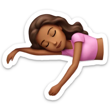 Brunette barbie sleeping sticker