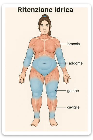 Donna anatomicamente con ritenzione idrica in italiano sticker