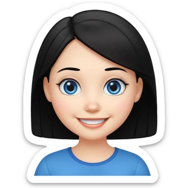 very big head and small body proportion female cartoon sticker