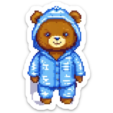 bear in blue pajamas sticker