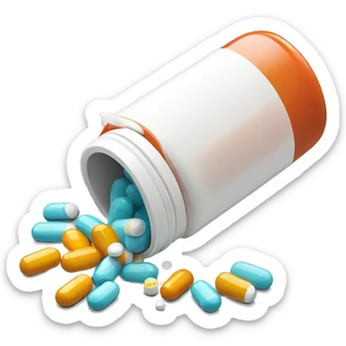 pills spilling from pill bottle sticker