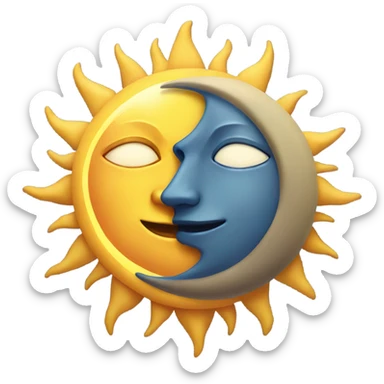 Sun and moon intertwined  sticker
