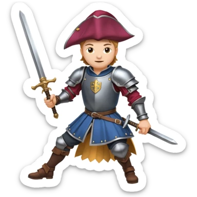landsknecht swinging a large two handed sword sticker