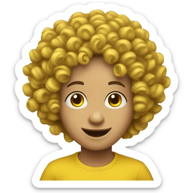 A simple yellow smiley but with black curly perm sticker