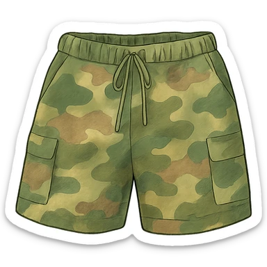ghibli style camo shorts sticker