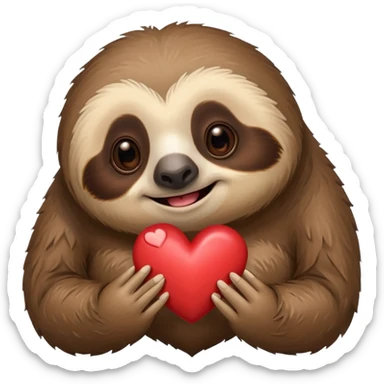 Oso perezoso con corazón  sticker