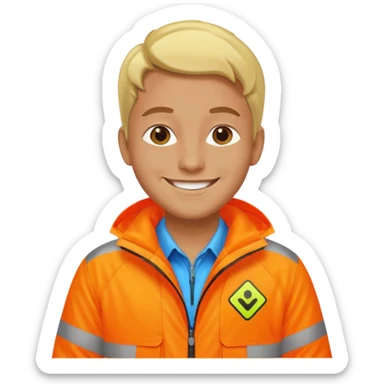 person walking wearing a high-visibility jacket sticker