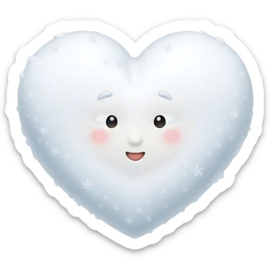 Snow heart sticker