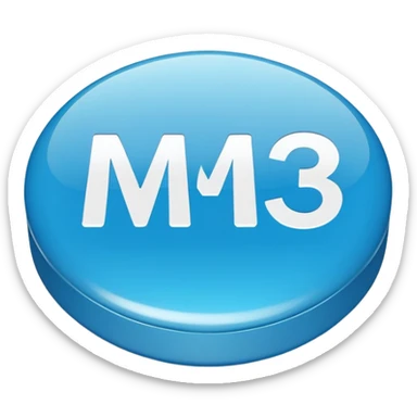 Blue round pill with “M-30” written on it sticker