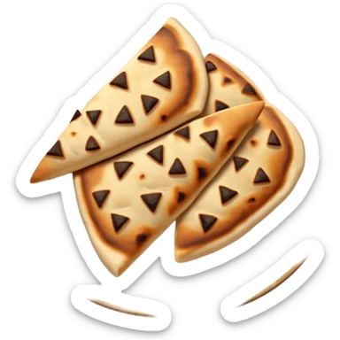 naan bread cut in triangles on a plate sticker