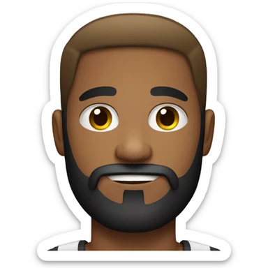 black-bearded guy with cut hiar style sticker