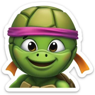 Ninja turtle saying “cowabummer” sticker