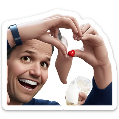 girl enjoying drink with heart sticker