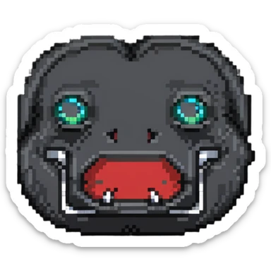 sackface with patches, buttons for eyes, and detailed zipper mouth sticker