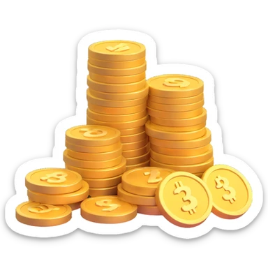 3D stack of gold coins with a calendar and a checkmark, symbolizing weekly saving, Microsoft 3D emoji style sticker