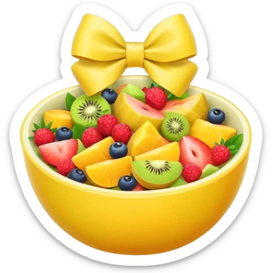 fruit salad yellow bow sticker