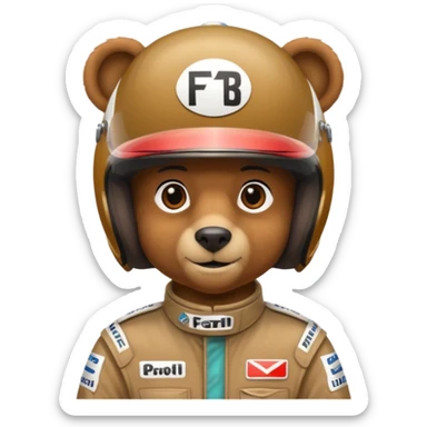 f1 driver  bear sticker
