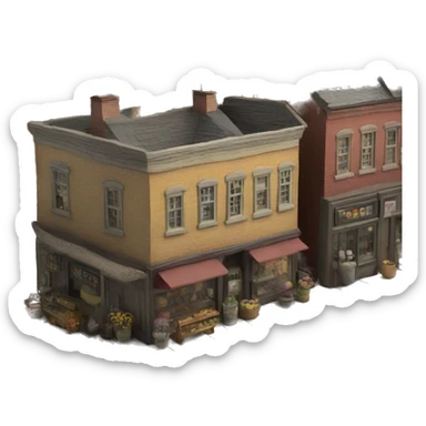 Town diorama from Betelgeuse  sticker