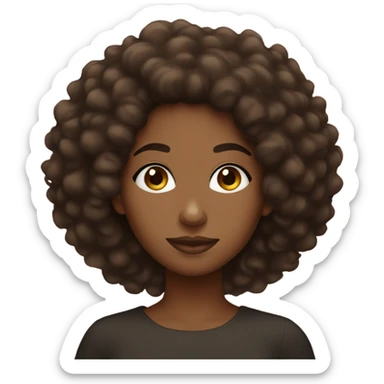 Brown girl with Afro textured hair sticker