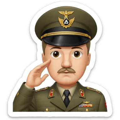 Hitler saluting sticker