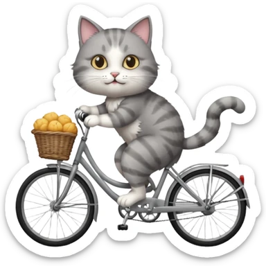 Un chat à vélo sticker