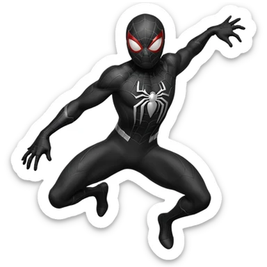 Black spider man sticker