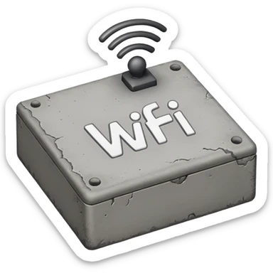 A Block saying "wifi" lying on a street sticker