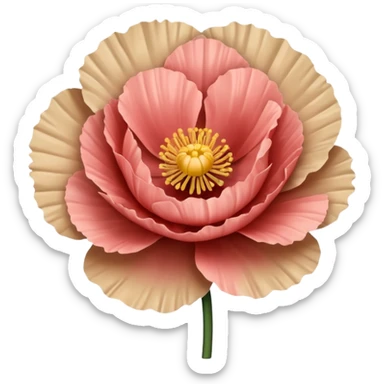 Carnation poppy beige light rose sticker