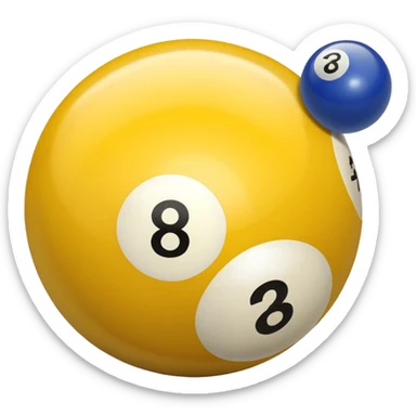 2 numbered billiard ball  sticker