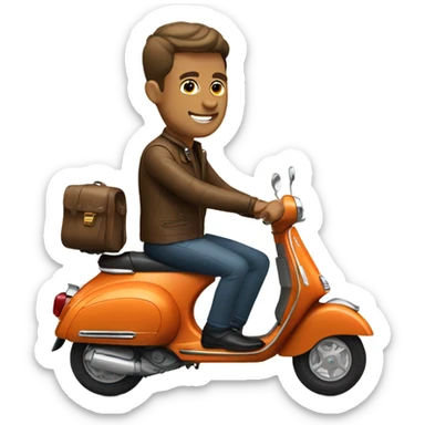 man on vespa sticker