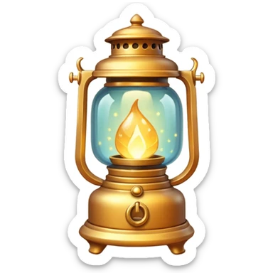 magic lantern object icon, glowing enchanted lantern, warm golden light inside, subtle magical particles floating, fantasy style, 3D cartoon, mobile game icon style, centered, clean background, no text, no watermark
 sticker