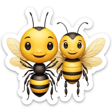 Ant in love with bumblebee  sticker