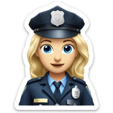 Blonde Police Woman with Blue eyes sticker