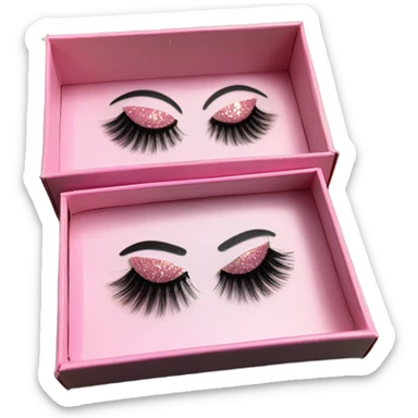 fake strip eyelashes in a pink sparkly box unopened  sticker
