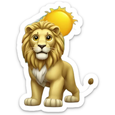 Iran lion and sun flag sticker