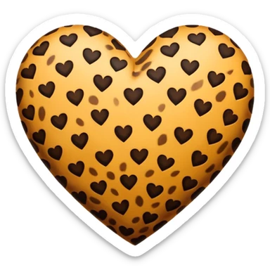 Cuore leopardato pelo sticker