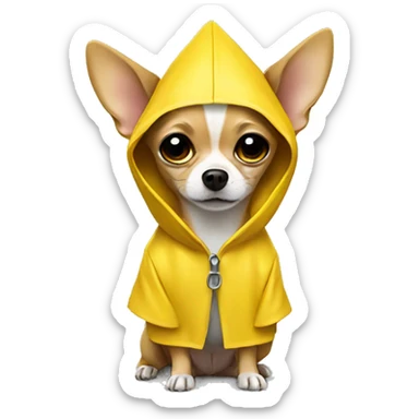 Chihuahua in a yellow raincoat sticker