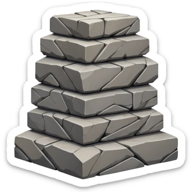 foundation made of stacked stones, early construction phase sticker
