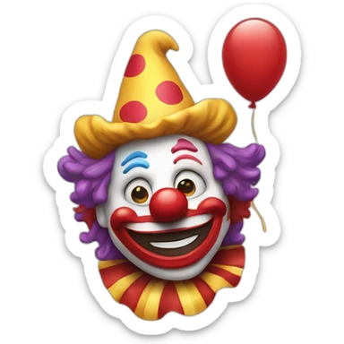 Clown met mes sticker
