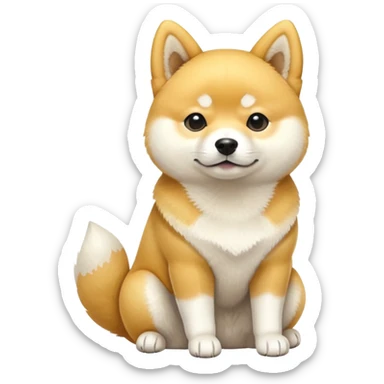 Yellow and white Shiba Inu sticker