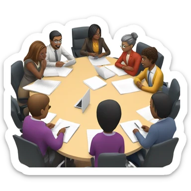 sitting in a meeting room  sticker