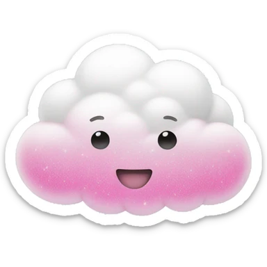 An white cloud with pink sparkles  sticker