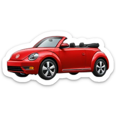 red-new-vw-bug-convertible sticker