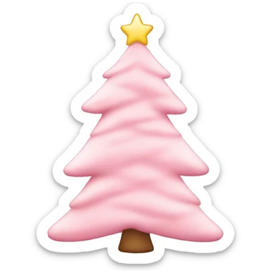 Pastel pink Christmas tree sticker