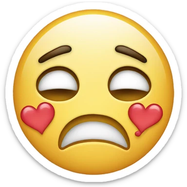 Crying face with a heart sticker